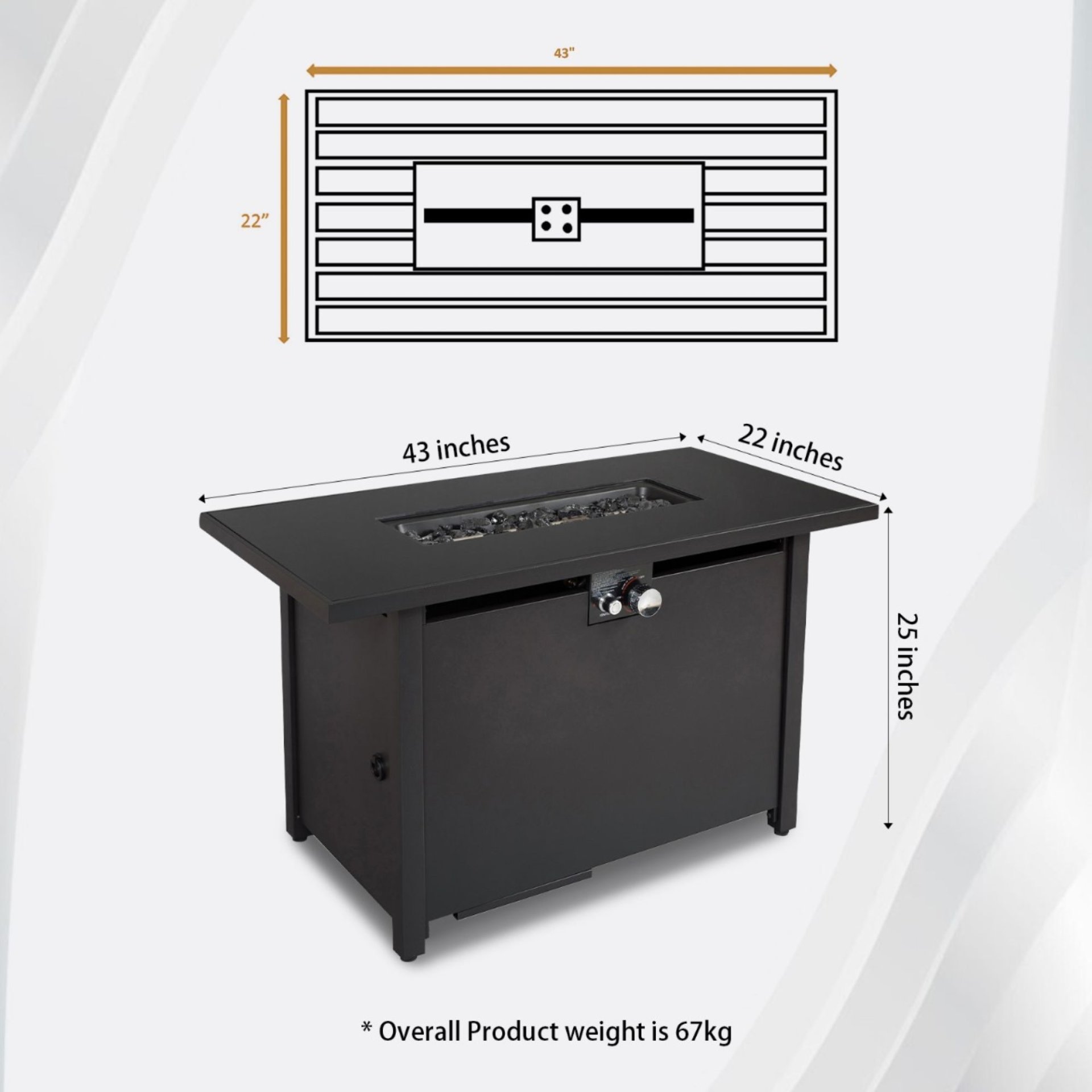 Outdoor Fire Pit Table With Lid - Black - Image 3