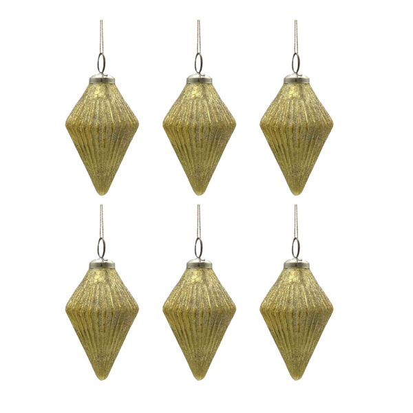 Christmas Ornaments, Glass Decorative Hanging Ball Christmas Tree Ornaments For Holiday Party Decorations (Set of 6) - Gold