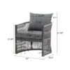 Modern Curved Aluminum Lounge Chair With Rope Weave Design And Cushioned Comfort (Set of 2) - Gray - Image 2