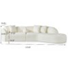 Elijah - Japandi Curvy Sectional Sofa - Beige - Image 3