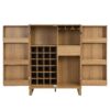 Modern Home Bar Cabinet Carved Wine Cabinet With Storage - Natural - Image 18