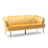Modern Glam 3 Seater Sofa With Velvet Upholstery - Honey - Image 4