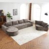 Oversized Modular Sofa Cloud Sectional Sofa Set Upholstered Couches U - Shaped Sofa With Deep Seat For Living Room - Brown - Image 13