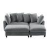 Modern L Shaped Sectional Sofa With Storage, Movable Ottoman, And Throw Pillows - Gray - Image 7