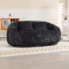 High Back Durable Comfort Bean Bag Sofa Couch For Adults And Kids - Black - Image 9