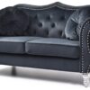 Elegant Transitional Loveseat - Black - Image 7