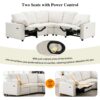 Power Recliner Sectional Sofa Home Theater Reclining Sofa With Two USB Ports, Two Storage Drawers For Living Room - Beige - Image 5