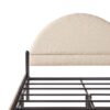 Queen Bed Frame Modern Upholstered Curved Headboard - Oatmeal - Image 4