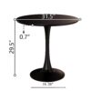 Mid Century Round Dining Table With Top & Pedestal Base For 2 - Black - Image 3