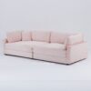 Elegant Corduroy Sofa With Throw Pillows And Backrests For Living Room Leisure - Pink - Image 9