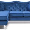 Hollywood - Upholstered Sofa Chaise - Navy Blue - Image 2