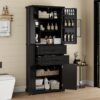 Storage Cabinet With Multi Functional Storage Space, 2 Drawers, Adjustable Shelf - Black - Image 5