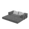 Convertible Couch Bed With 2 Pillows, 3 Seat Folding Floor Couch & King Size Bed Mattress, Diy Combination - Gray - Image 13