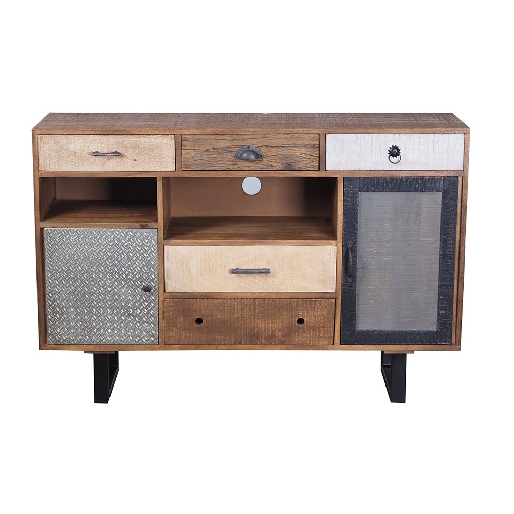 Rustic 2 Drawer Kitchen Island - Multi - Image 2