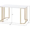 Estie - Writing Desk - White / Gold - Image 7