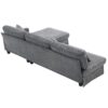 Modern L-Shaped Corduroy Sofa With Reversible Chaise, 4 Seat Upholstered Sectional Indoor Furniture, Convertible Sleeper Couch With Pillows - Gray - Image 5