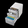 3 Drawer Mobile File Cabinet Under Desk Office, Simple Style Versatile Storage Cabinet For Legal / Letter / A4 Files, 5 Wheel Design Anti-Tilting Cold Rolled Steel Waterproof Moisture-Proof - White / Gray - Image 6