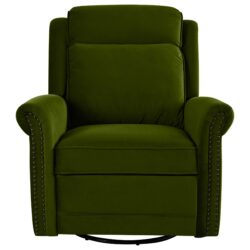 360 Degrees Swivel Recliner Manual Rocking With Adjustable Backrest For Living Room - Green