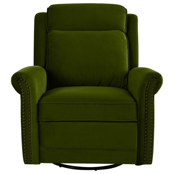 360 Degrees Swivel Recliner Manual Rocking With Adjustable Backrest For Living Room - Green