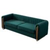 Contemporary Velvet Sofa Couch For Living Room - Green - Image 3
