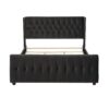 David - King Tufted Wingback Bed - Dark Charcoal Gray - Image 2