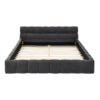 Modern Queen Size Platform Bed Frame With Thick Upholstered With Headboard - Dark Gray - Image 9