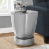 Drum Accent Side Table, Contemporary & Modern - Chrome - Image 8