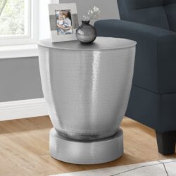 Drum Accent Side Table, Contemporary & Modern - Chrome