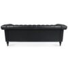 Traditional Square Arm Removable Cushion 3 Seater Sofa - Black - Image 7