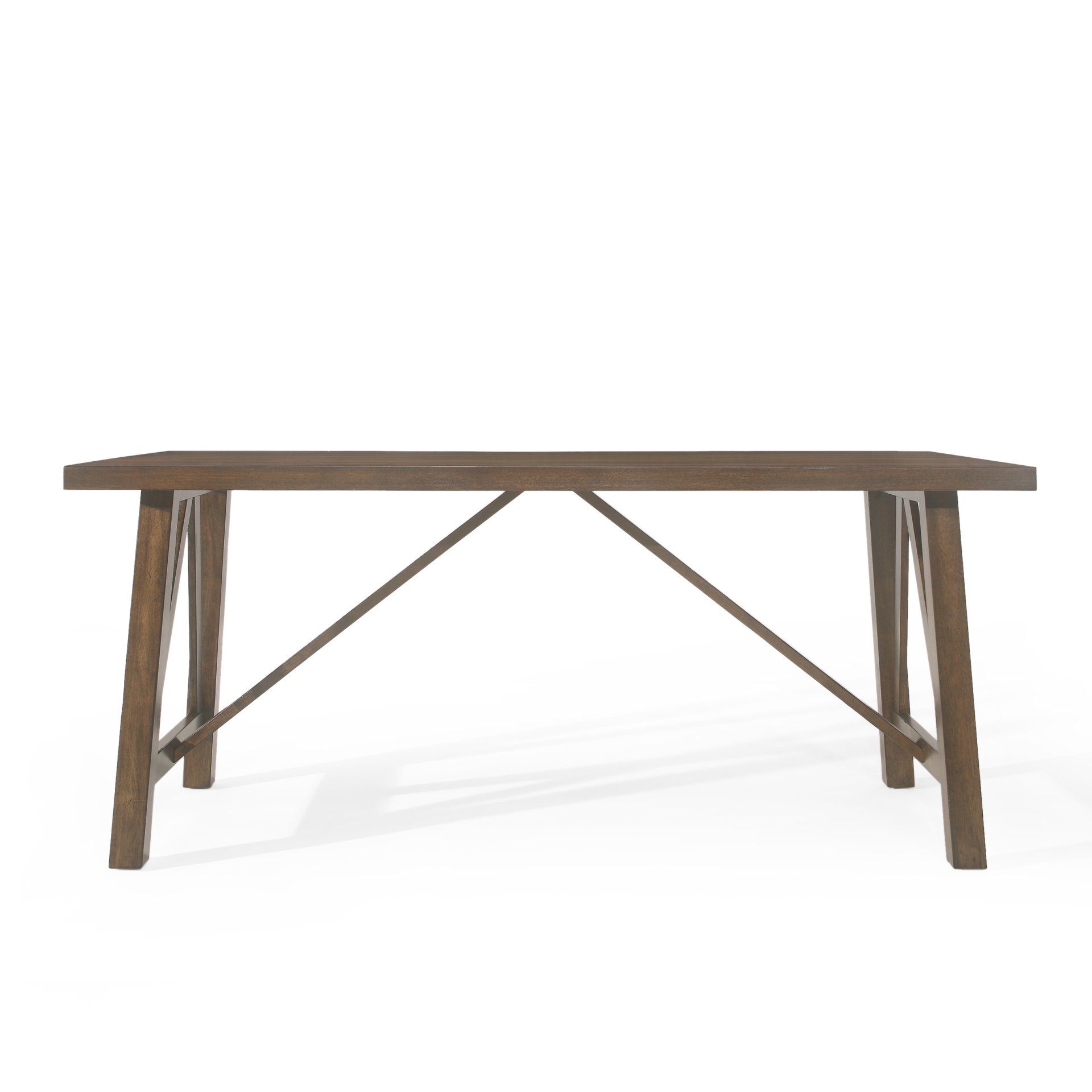 Farmhouse Style Dining Table With Wood Like Top - Antique Brown - Image 5