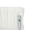 Modern Simple Light Luxury Dining Chair Set With Metal Legs, Teddy Fabric, Bow Design (Set of 4) - White - Image 5