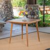 Modern Indoor Square Acacia Wood Dining Table With Toothpick Leg Design - Teak - Image 2