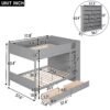 Full Over Full Bunk Bed With 2 Drawers And Multi-Layer Cabinet - Gray - Image 21