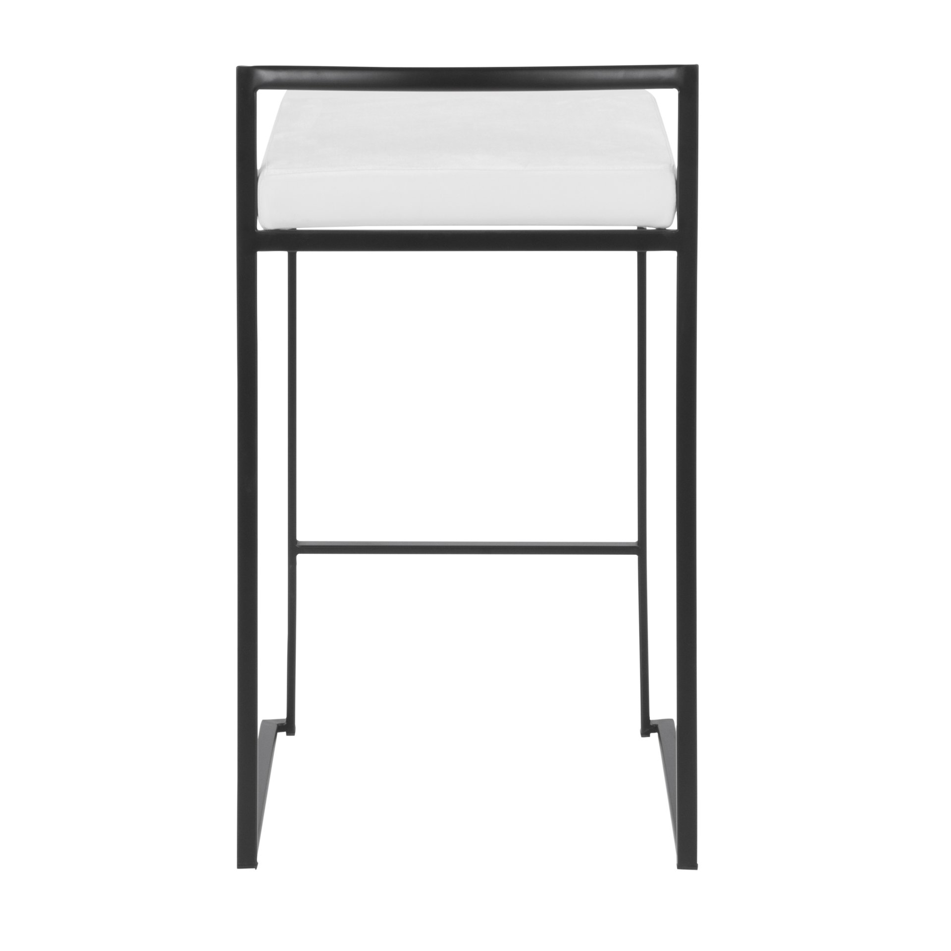 Fuji - Contemporary Stackable Counter Stool (Set of 2) - White / Black - Image 5
