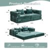 Convertible Floor Sofa Bed With Fixed Shape Frame, Loveseats Boneless Modular Sectional, For Living Room - Dark Green - Image 3