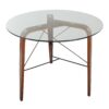 Trilogy - Contemporary Round Dinette Table - Walnut / Clear - Image 5