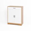 Freestanding Wooden Shoe Cabinet Organizer With Adjustable Shelves And Drawer - Natural / White - Image 14