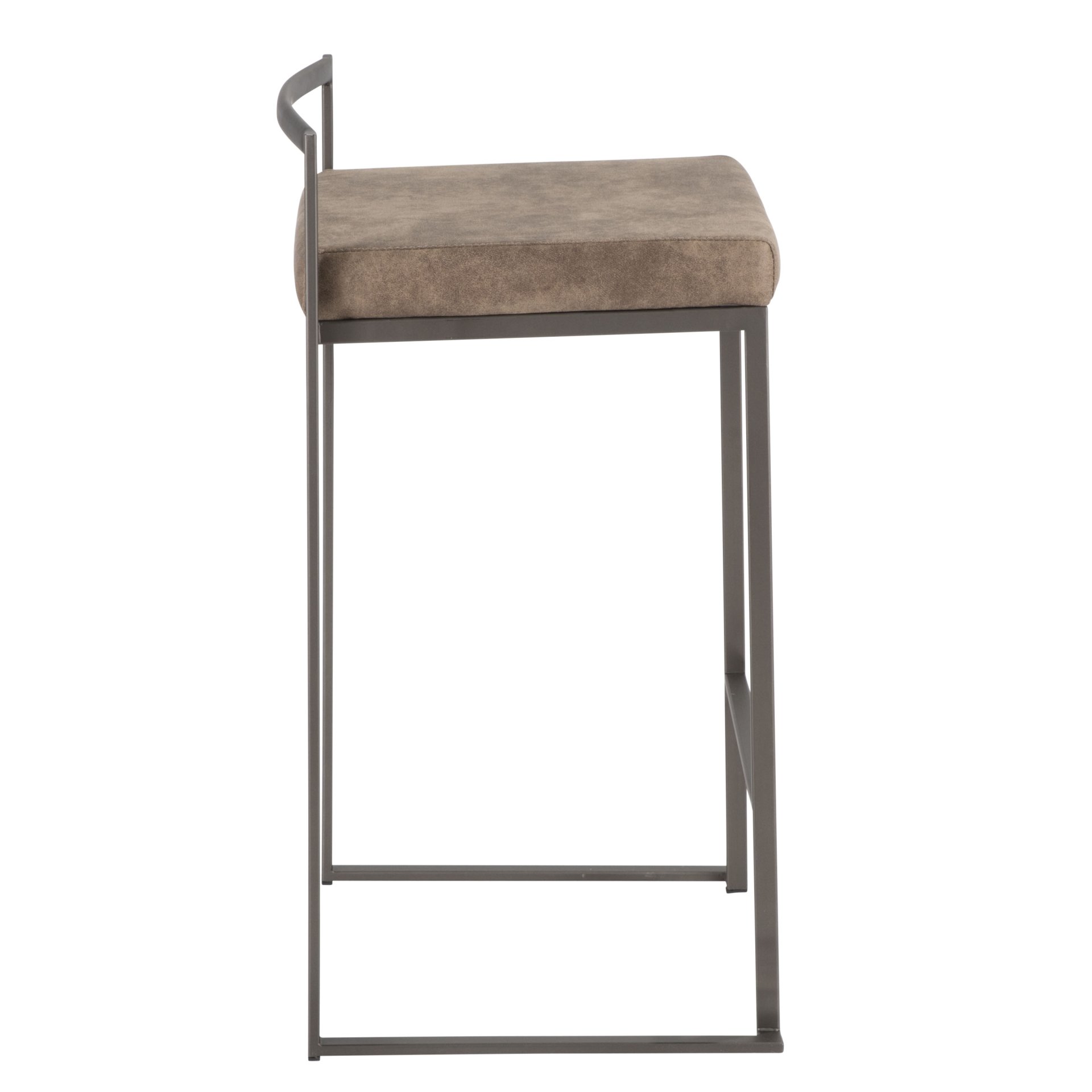 Fuji - Industrial Stackable Counter Stool (Set of 2) - Brown - Image 3
