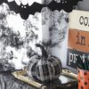 Light Plaid Pumpkin, For Holiday Halloween Decor - Black / White - Image 6