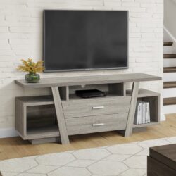 TV Stand, Console, Media Entertainment Center, Storage Drawers, Contemporary & Modern - Taupe