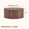 Simple Deep Cylindrical Coffee Table, Industrial / Minimalist Style - Dark Walnut - Image 3