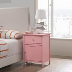 Chic Transitional Nightstand - Pink