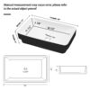 Semi Recessed Bathroom Sink With Vessel Design, Durable Glazed - White / Black - Image 3