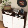 Modern Freestanding Shoe Storage Cabinet With 4 Flip Drawers - Walnut - Image 12