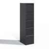 Steelcraft Pro 5 Drawer Metal Vertical File Cabinet With Lock, Steel - Brushed Nickel - Image 9