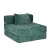 Convertible Floor Sofa Bed With Fixed Shape Frame For Living Room - Dark Green - Image 16