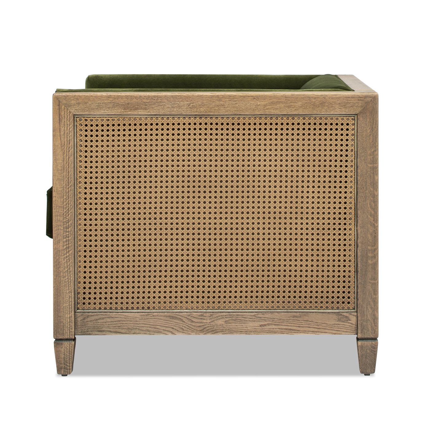 Georgia - Cane Tuxedo Armchair - Olive Green - Image 5