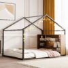 Full Size Bed House Frame With Shelves And Lights - Black - Image 10