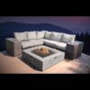 Luxurious All Weather Patio Seating Set With Cushions For 4, Fiberglass Reinforced Concrete - Brown - Image 2