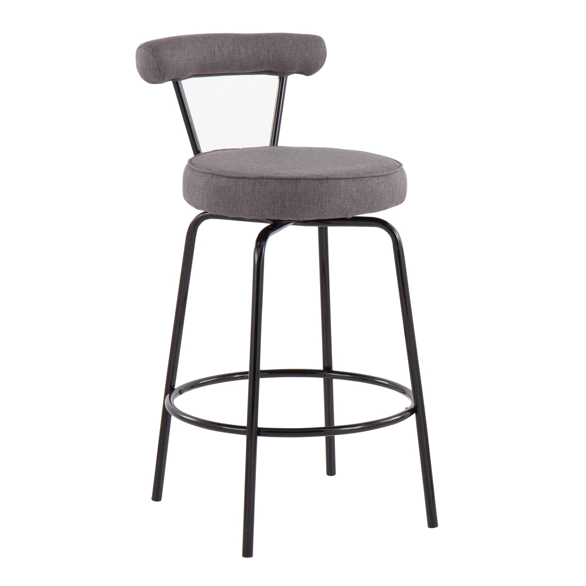 Rhonda - Contemporary Counter Stool (Set of 2) - Black / Charcoal - Image 2